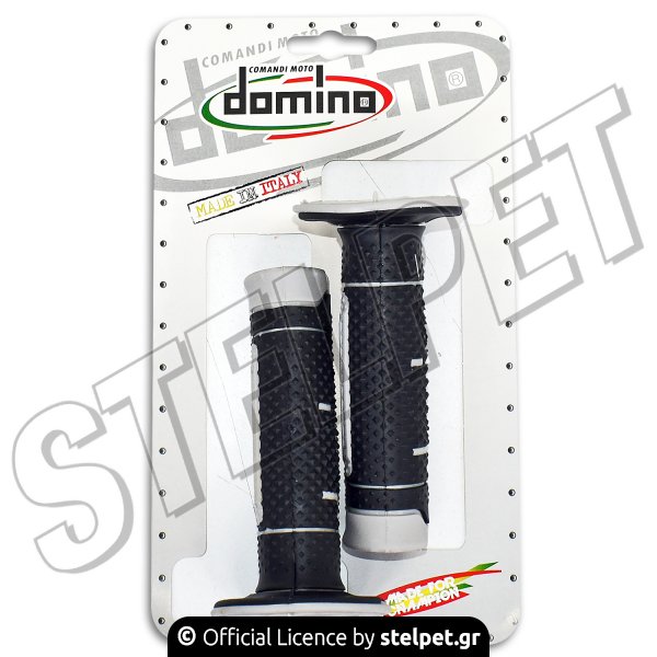 Χειρολαβές τιμονιού Domino μαύρο-γκρι